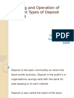 Opening and Operation of Different Types of Deposit Account