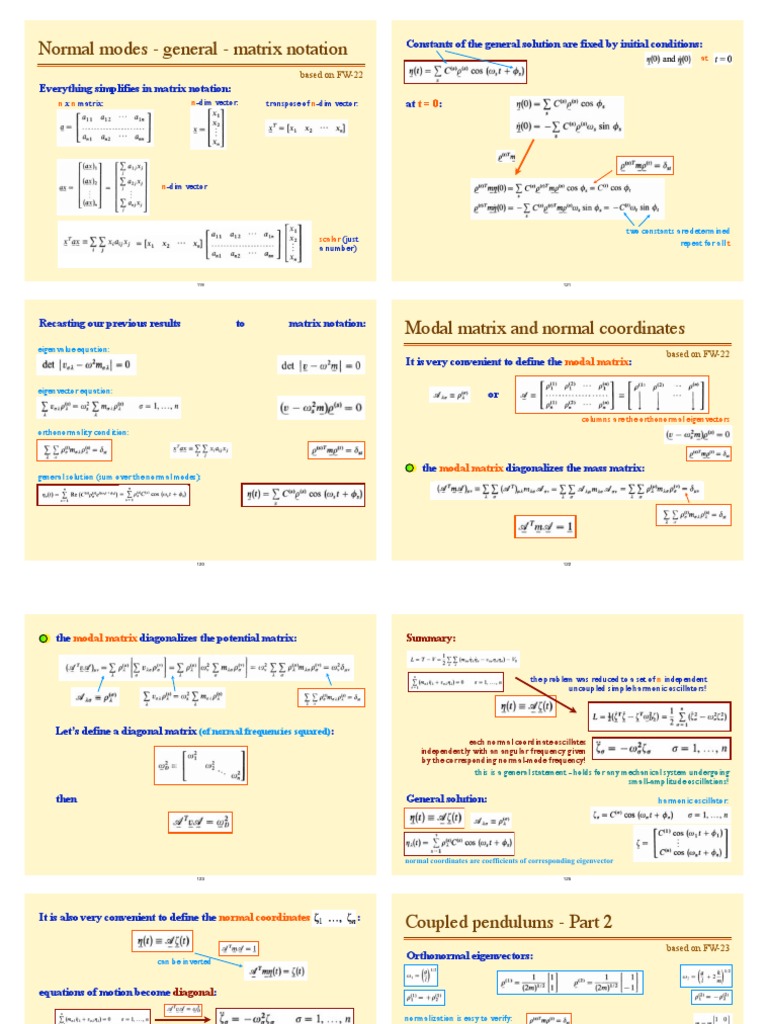 Matrix Notation for Normal Modes | PDF