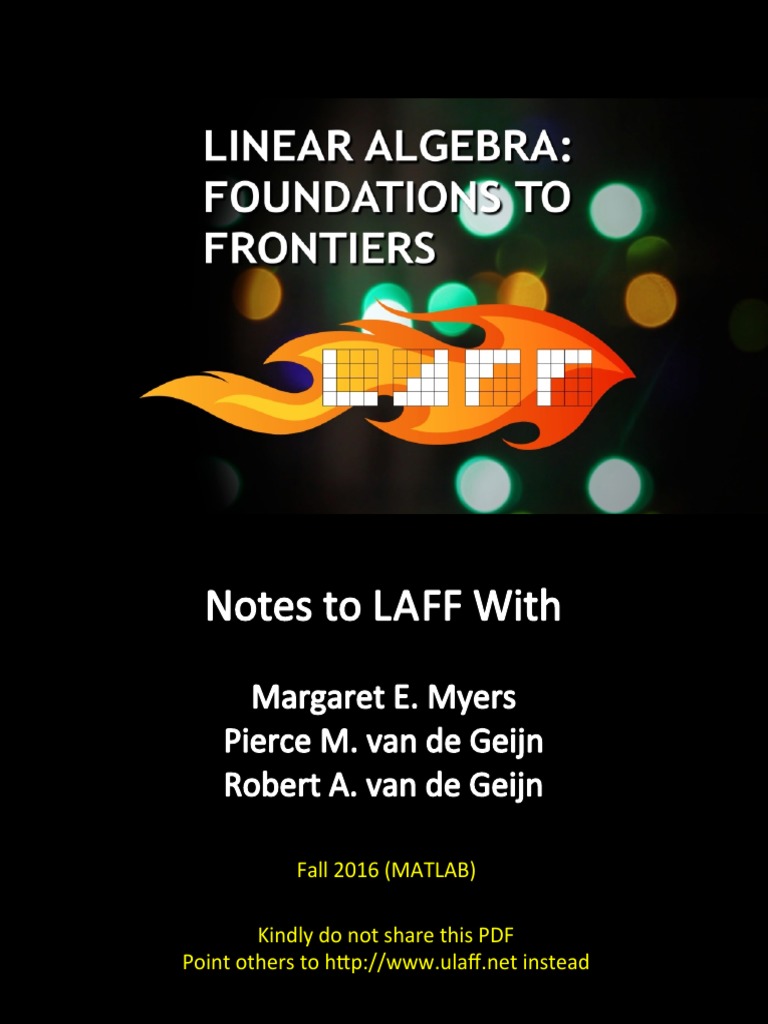 LAFF2.00M (Linear Algebra Foundations To Frontiers) PDF Linear