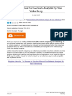 Solution Manual For Network Analysis by Van Valkenburg PDF