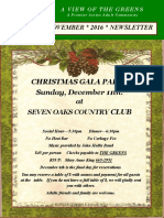 Christmas Gala Party Sunday, December 11th. at Club: November 2016 Newsletter