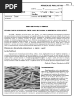 Avaliação de Redação. 4 Bimestre (1 Ano - E. M). P1.