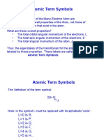 Atom Levels Term Symbol