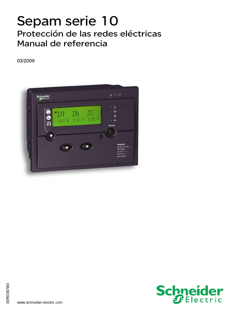 Manual de Usuario Sepam 10 PDF | PDF | Descarga eléctrica | Relé