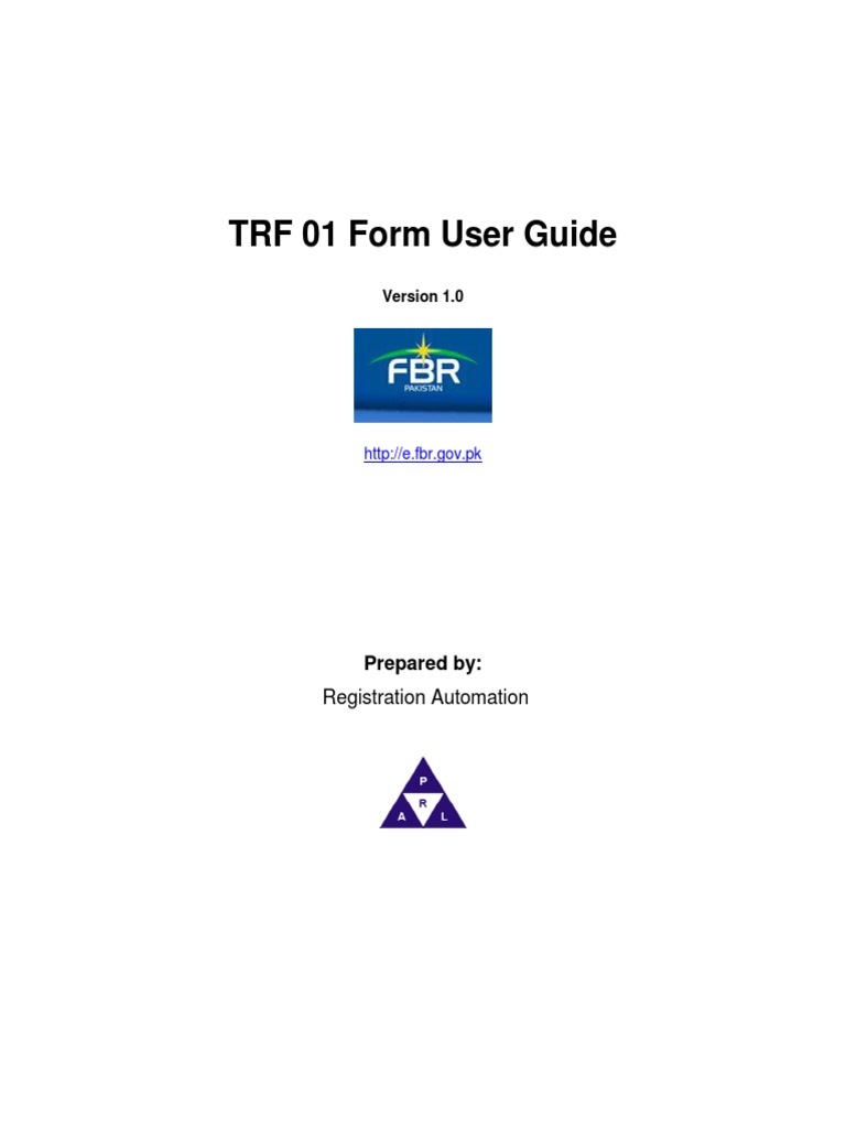 TRF 01 Form User Guide Overview | PDF | Web Browser | Internet Explorer