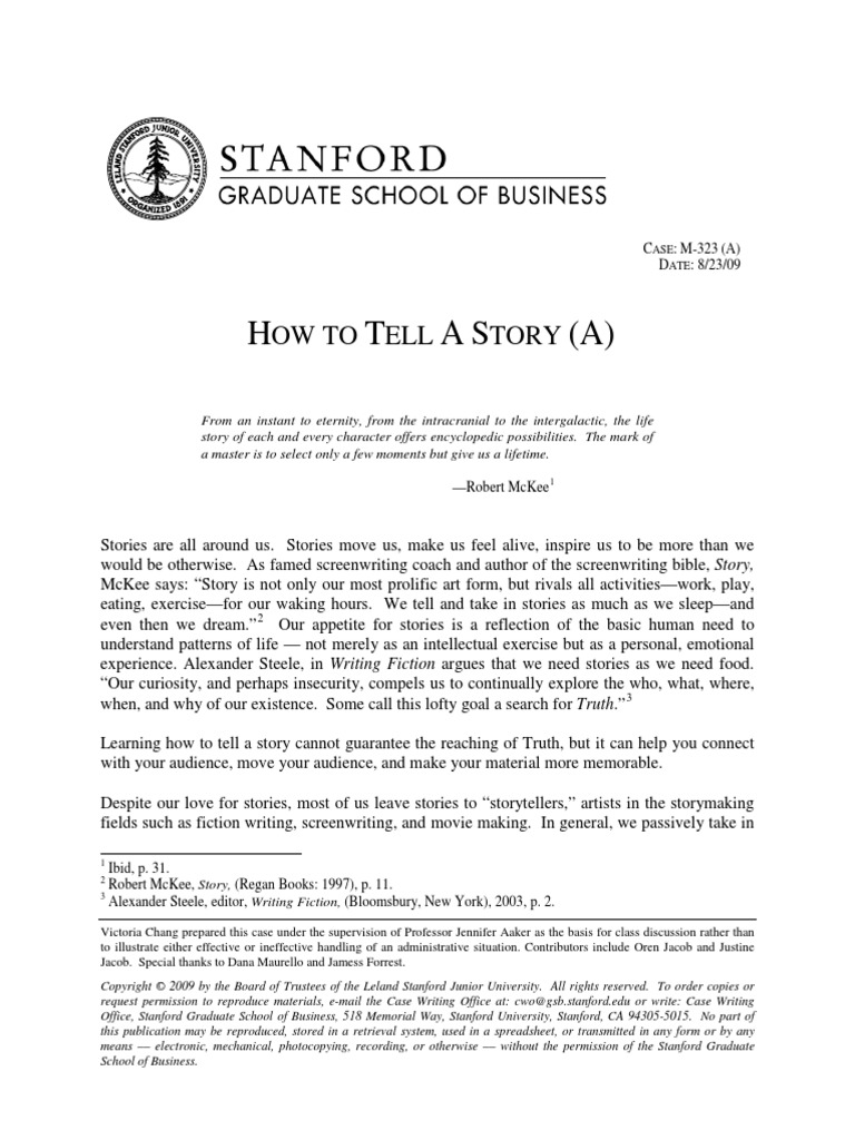M323A How To Tell A Story A PDF | PDF | Narration | Storytelling