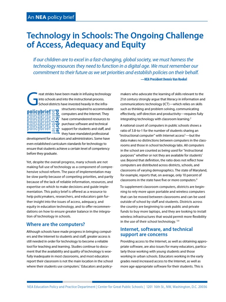 Technology in Schools Article | PDF | Educational Technology | Teachers