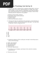 Physiology Quiz Cardiology