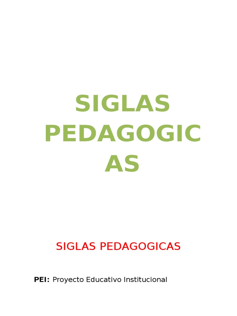 Siglas Pedagógicas y su Significado | PDF | Arte