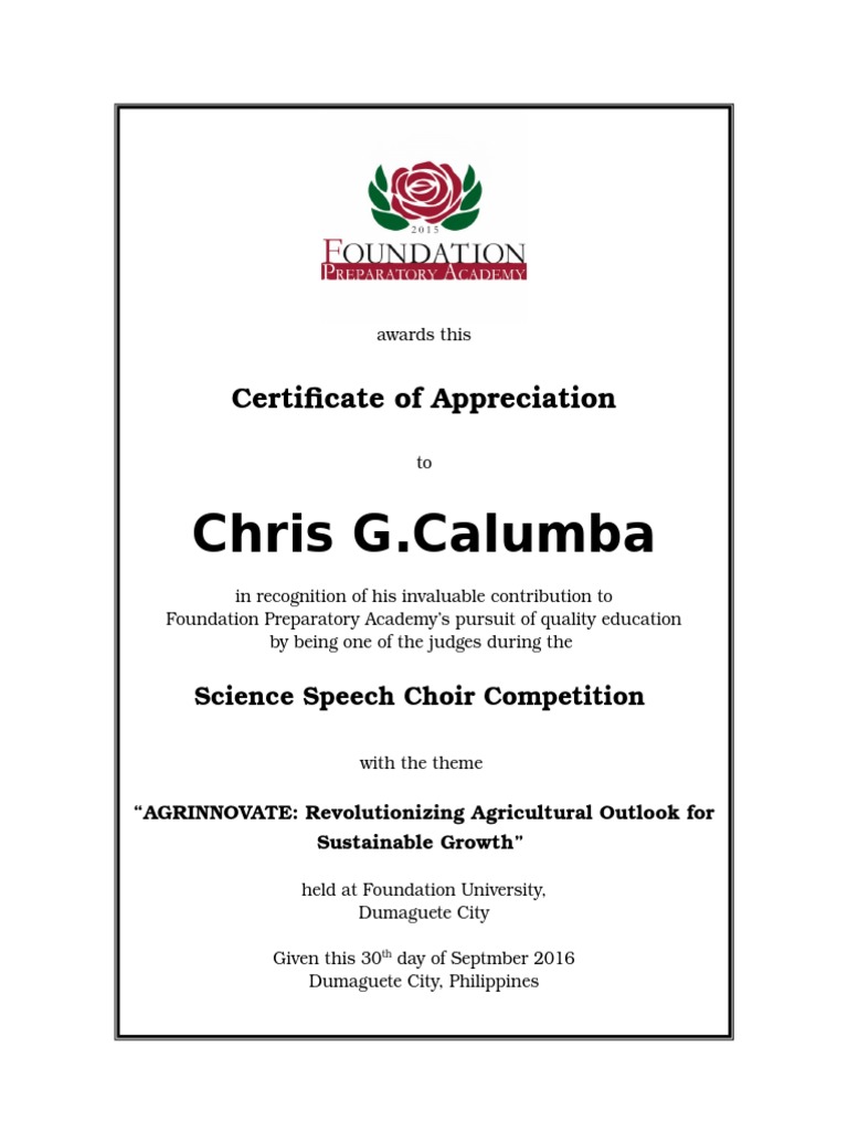 Certificate of Appreciation-Judges (Final)  PDF  Science Inside Pageant Certificate Template