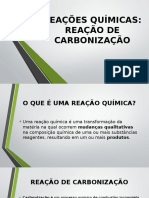 Reação de Carbonização Da Sacarose