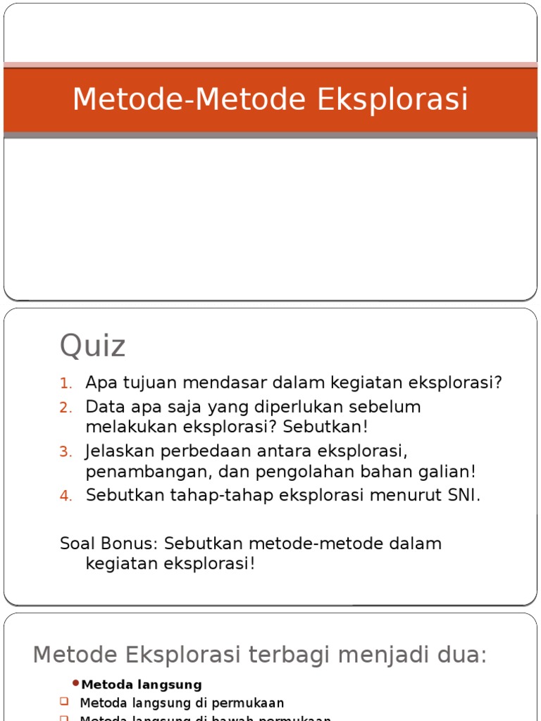 Metode Eksplorasi Bahan Galian | PDF