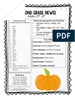 (Second Grade News) : October 24 - 28