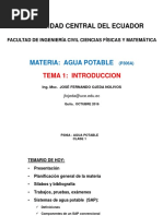 Tema 1 Introduccion Sistemas de Agua Potable S2-2016