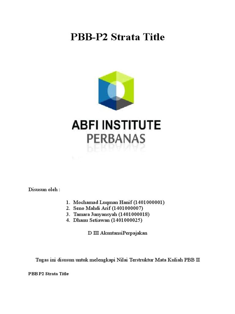 Contoh STTS PBB Strata Title | PDF | Pengelolaan Keuangan & Uang