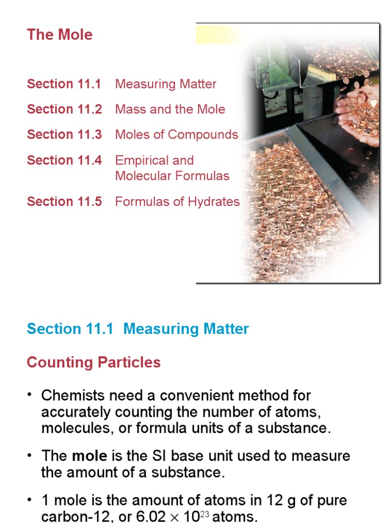 Chapter 11: The Mole | Mole (Unit) | Molecules