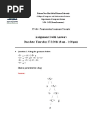 Assignment 1 Answers