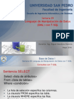 Universidad San Pedro: Lenguaje de Manipulación de Datos (DML) Con T-SQL