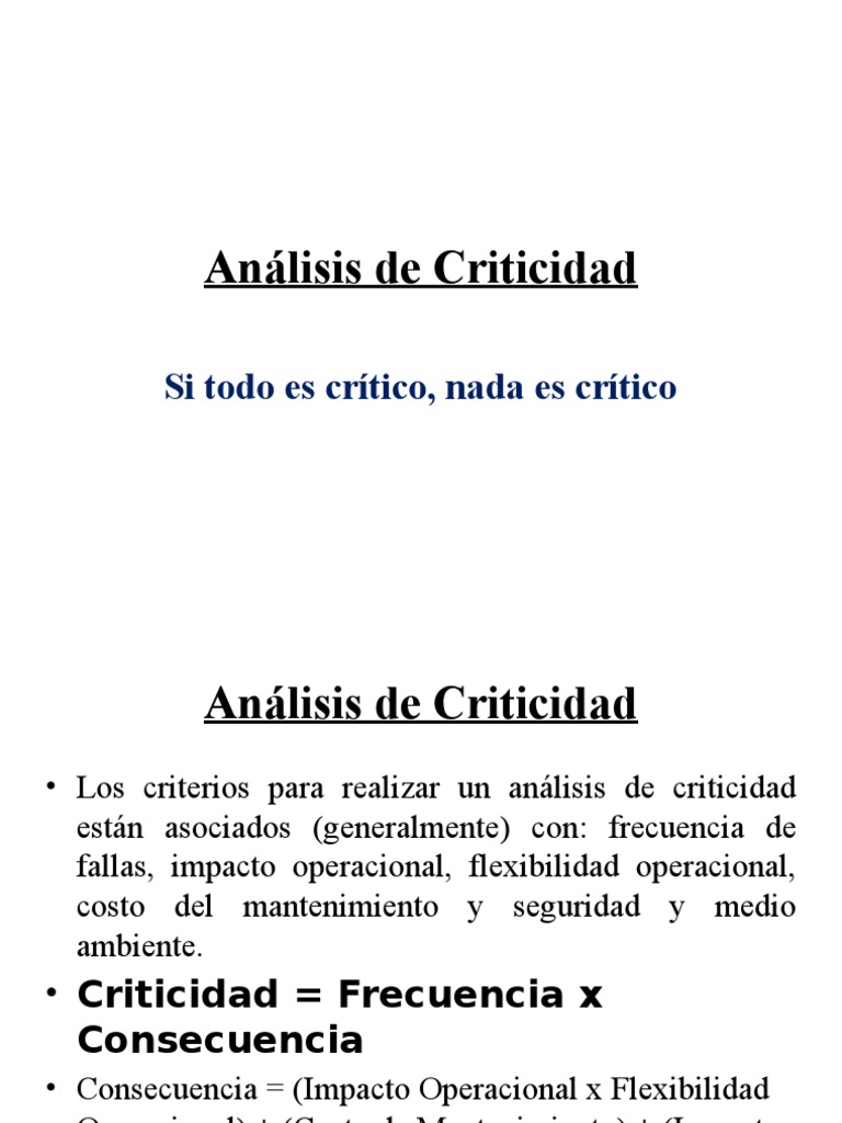 Análisis de Criticidad