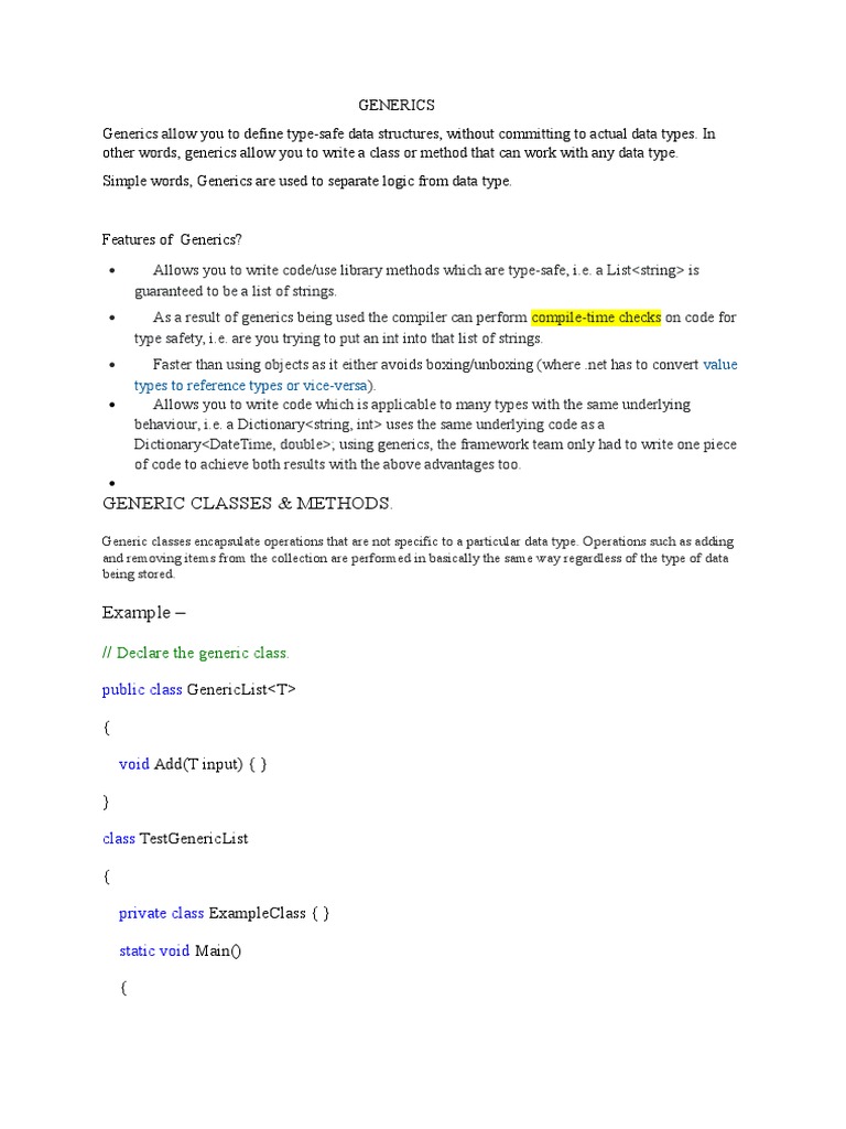 Generic Classes & Methods.: Value Types To Reference Types or Vice ...
