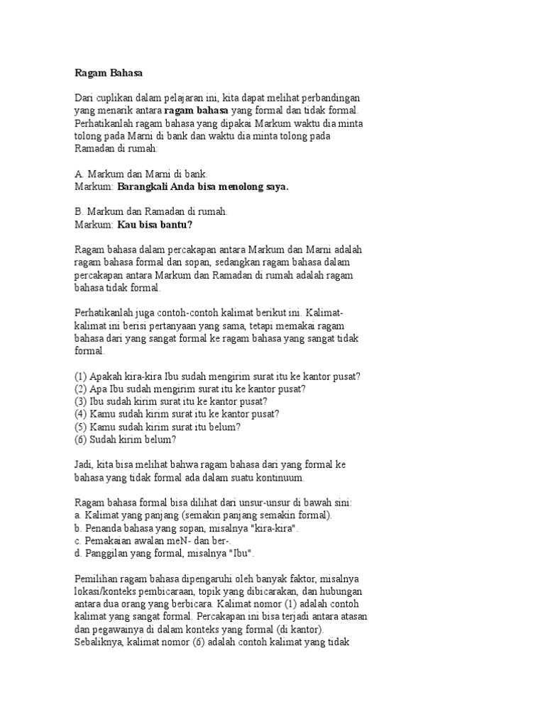 Ragam Bahasa