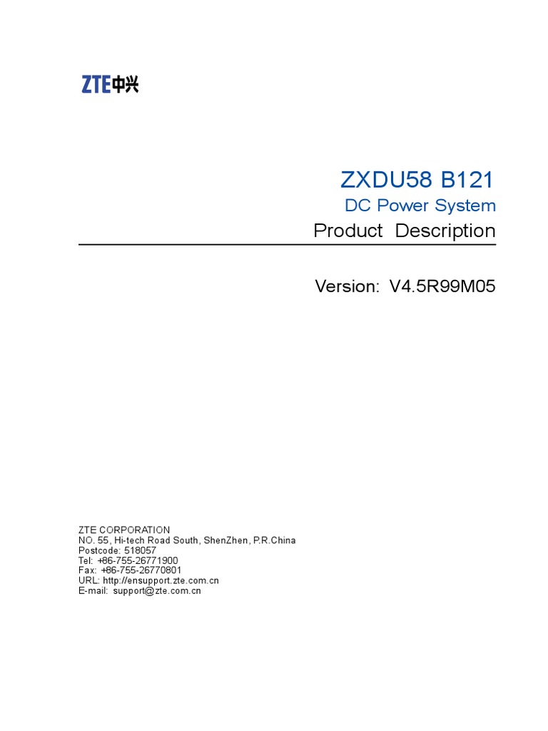 Product Description - ZXDU58 B121 (V4.5R99M05) - Product