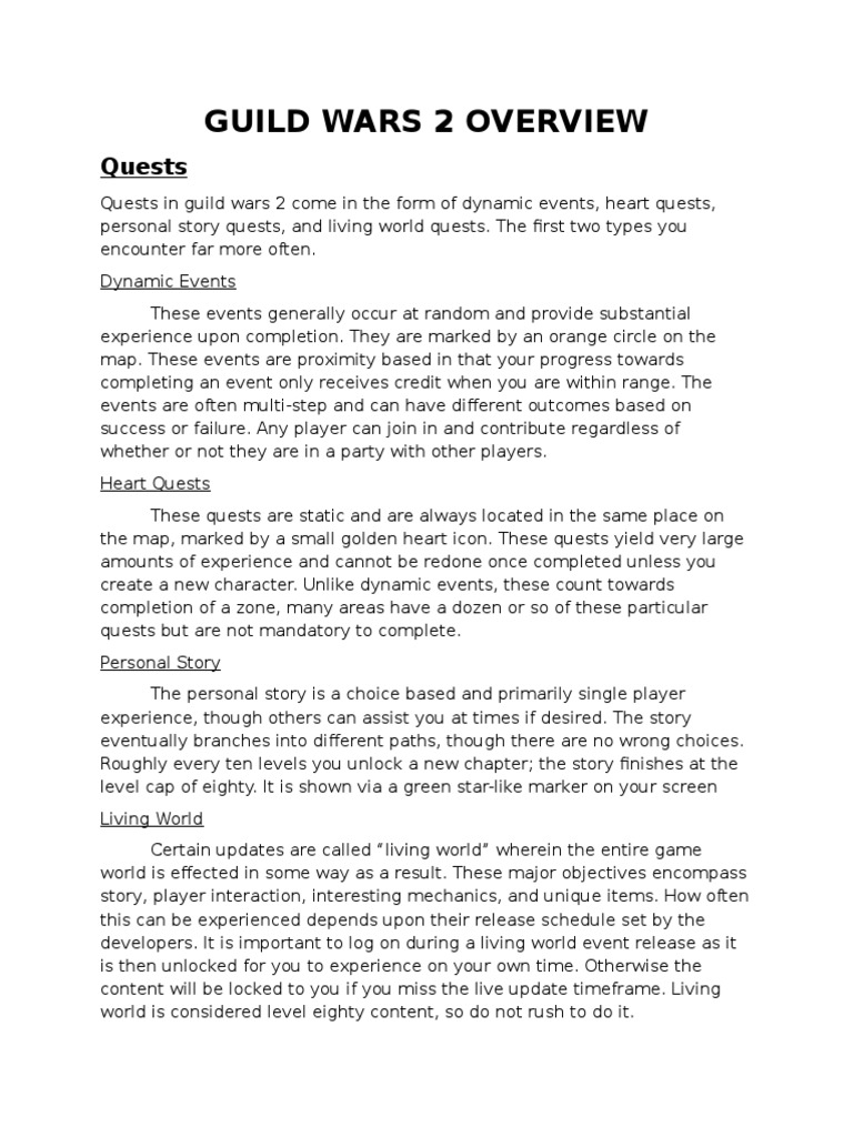 Guild Wars 2 Gameplay Overview Guide | PDF | Role Playing Video Games ...