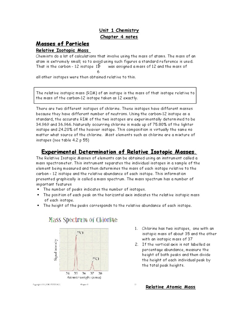Understanding Relative Isotopic Mass | PDF | Mole (Unit) | Isotope