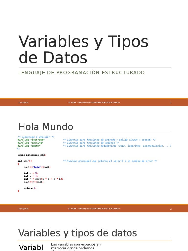 Variables y Tipos de Datos en C++ | PDF | Poco | Byte