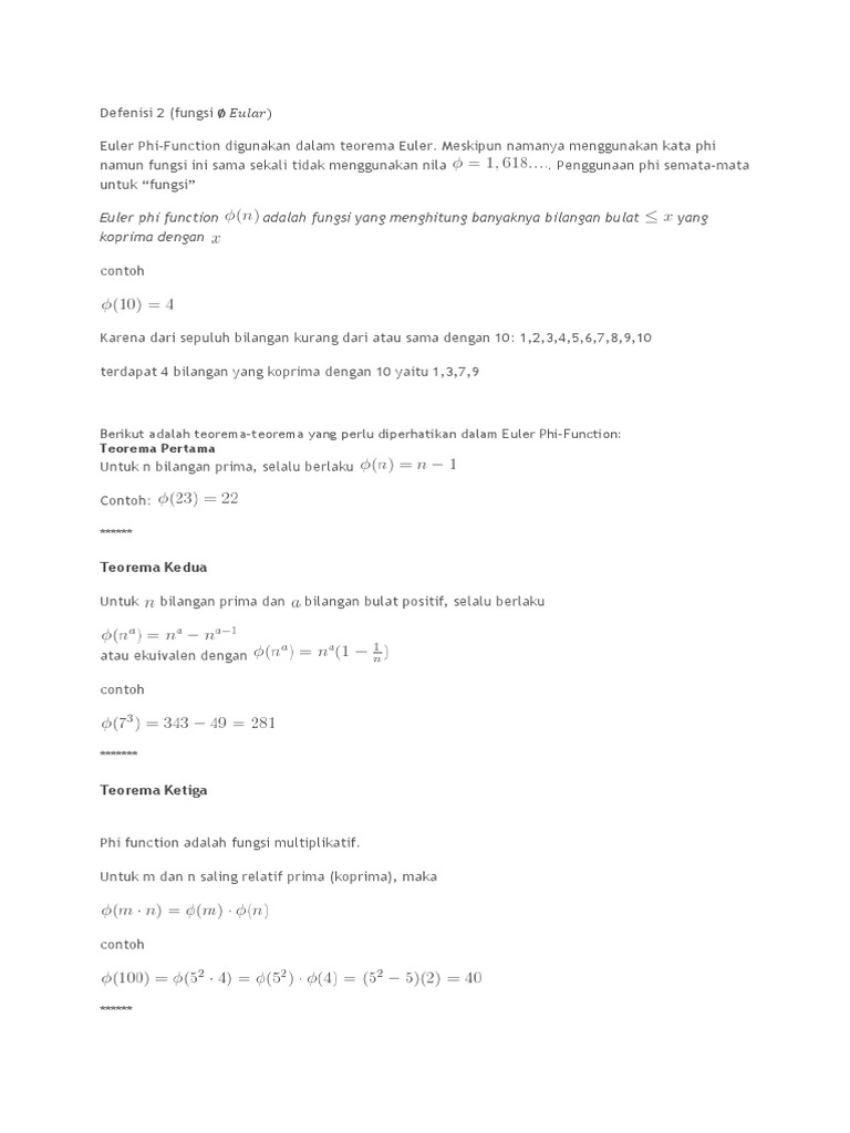 Memahami Fungsi Phi Euler | PDF