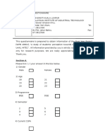 Questionnaire for A STUDY OF STUDENTS PERCEPTION TOWARDS COURSE EVALUATION