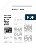 Winnipe G City Mayor Visits Dmci.: Student's Voice