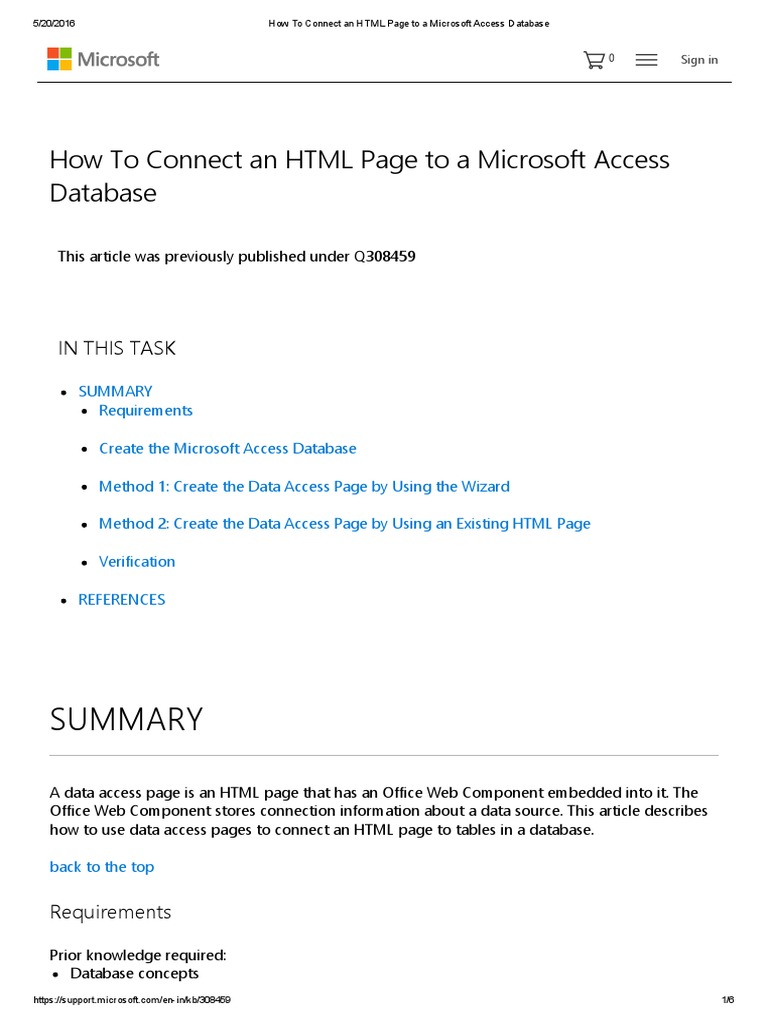 How To Connect An HTML Page To A Microsoft Access Database Microsoft