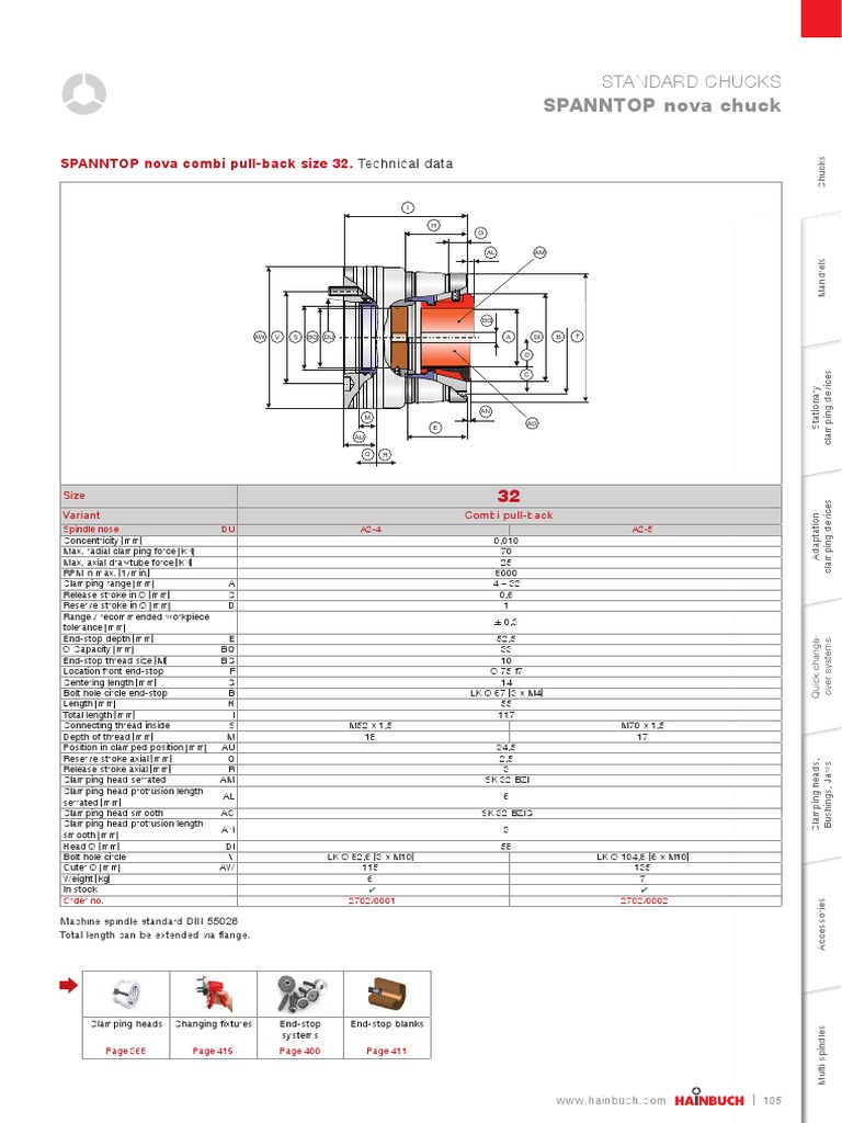 STANDARD CHUCKS Technical Specifications | PDF | Screw | Equipment