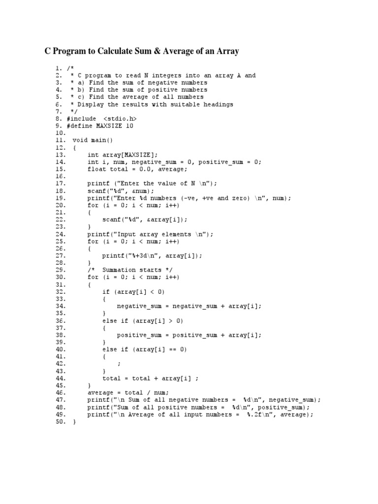 Array Examples | Download Free PDF | C (Programming Language ...