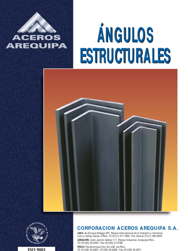 Ángulos Estructurales de Acero | PDF | Acero estructural | Hierro