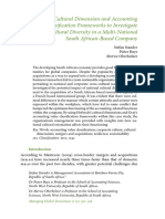 Using The Cultural Dimension and Accounting Value Classification Frameworks To Investigate Cultural Diversity in A Multi-National South African-Based Company