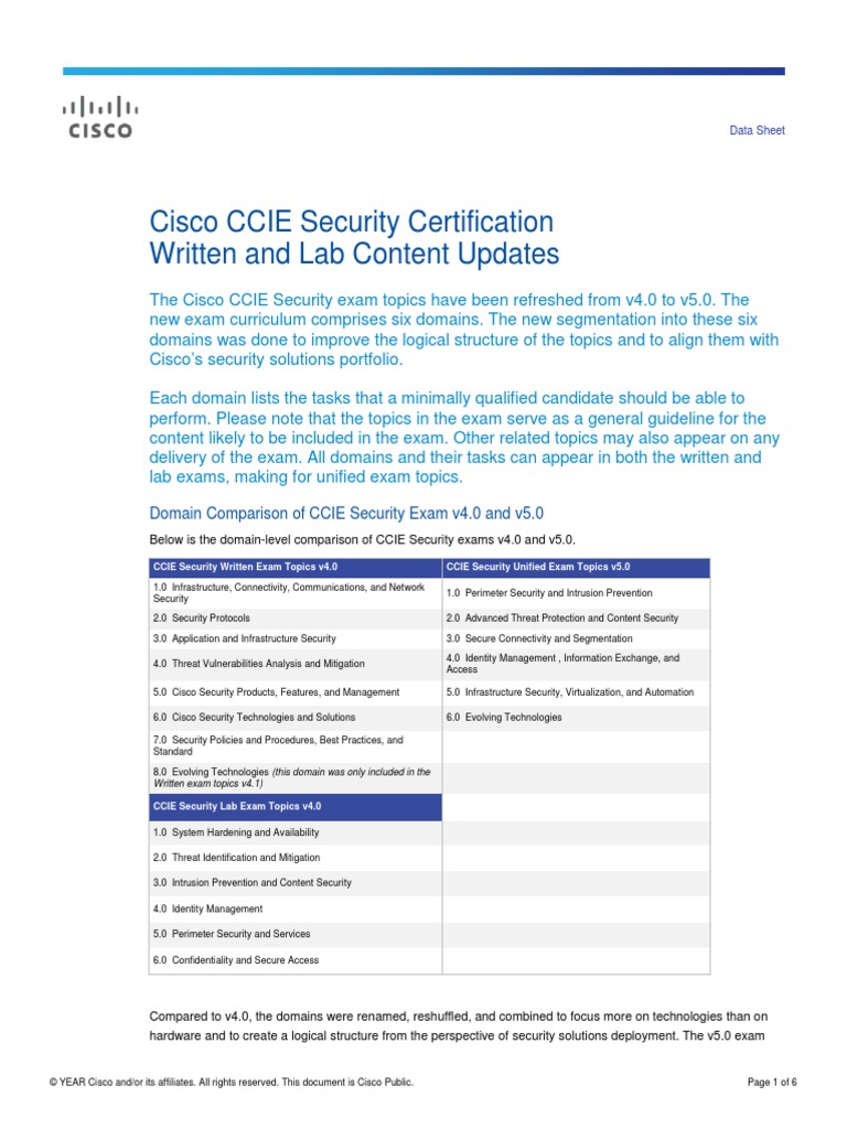 CCIE-Security-Written-and-Lab-Exam-Revisions.pdf | Cisco Systems