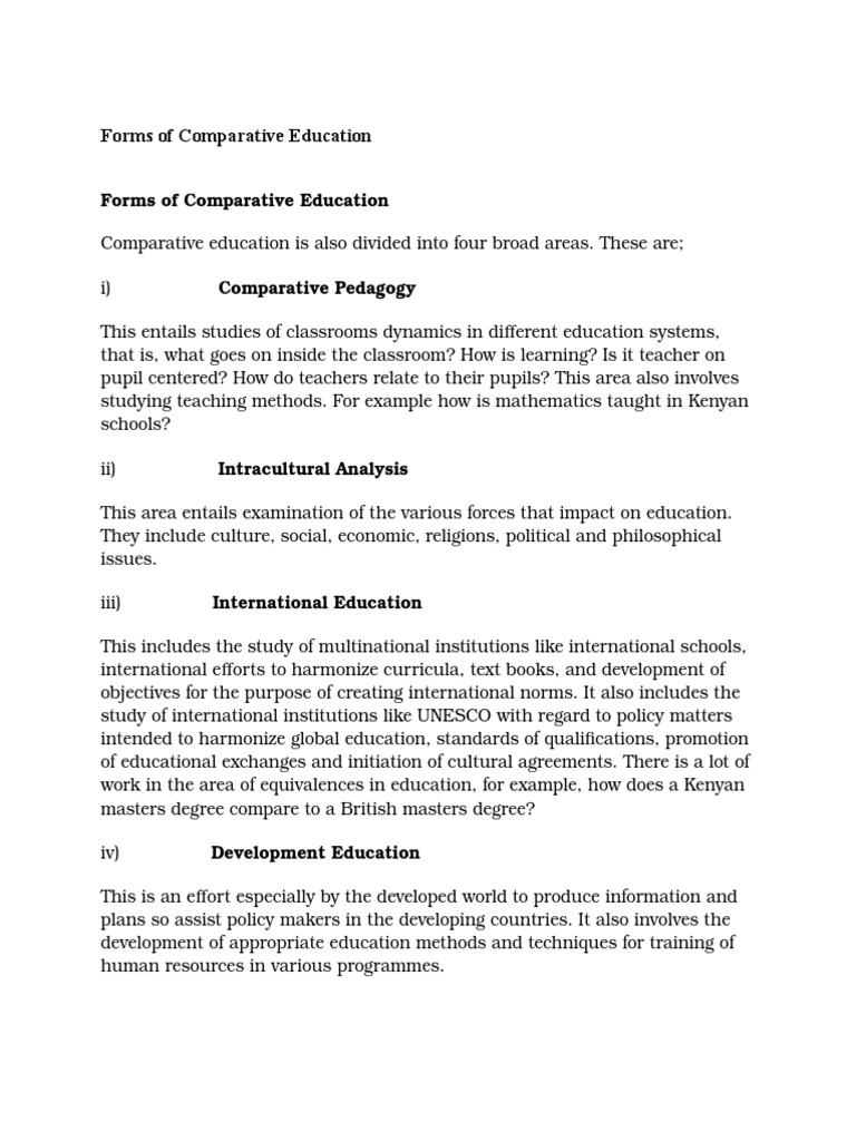 Forms of Comparative Education | PDF | Career & Growth | Politics