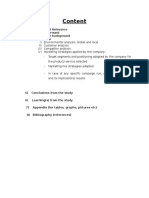 Content: 1) Justification and Relevance 2) Company Background 3) Product/ Service Background 4) Market Analysis