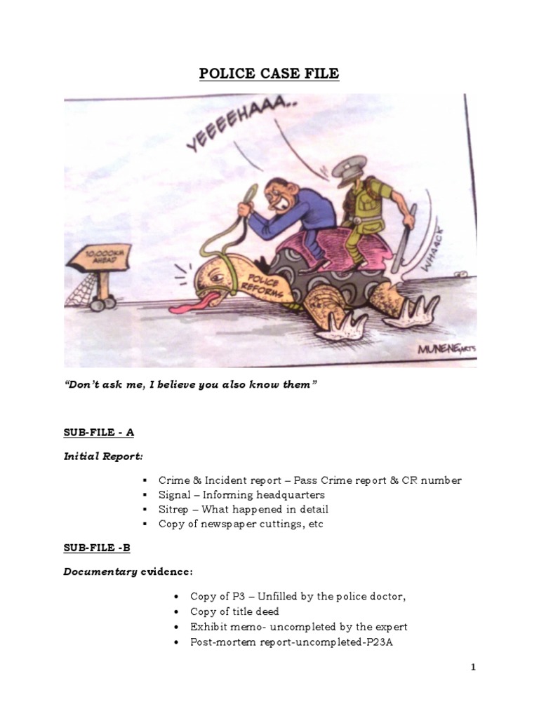 Police Case File Structure and Examples | PDF | Crime & Violence ...