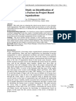 An Empirical Study On Identification of Critical Success Factors in Project Based Organizations