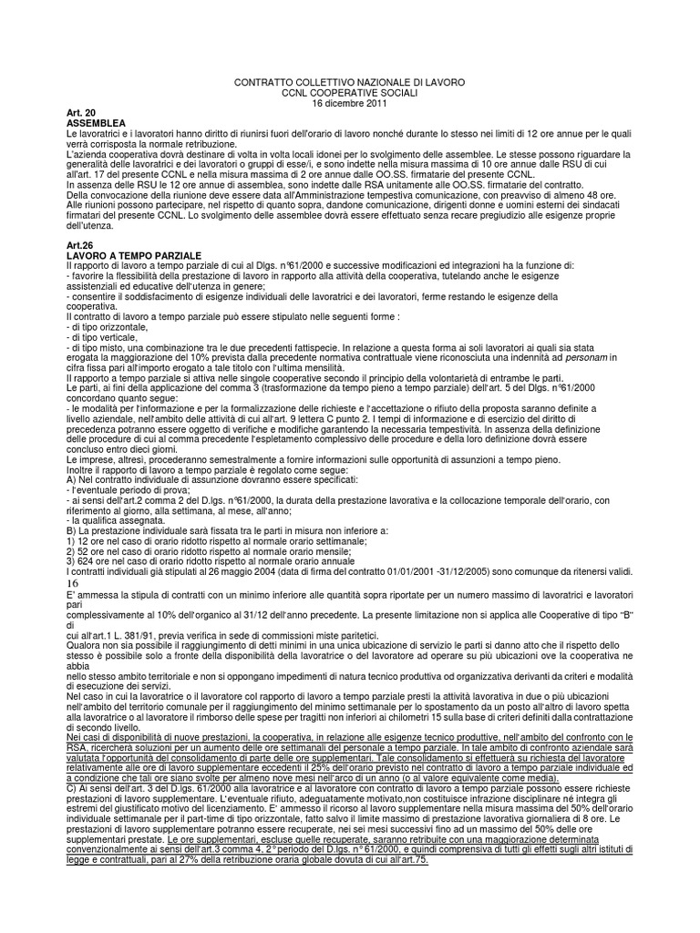 Contratto Collettivo Nazionale Di Lavoro PDF | PDF