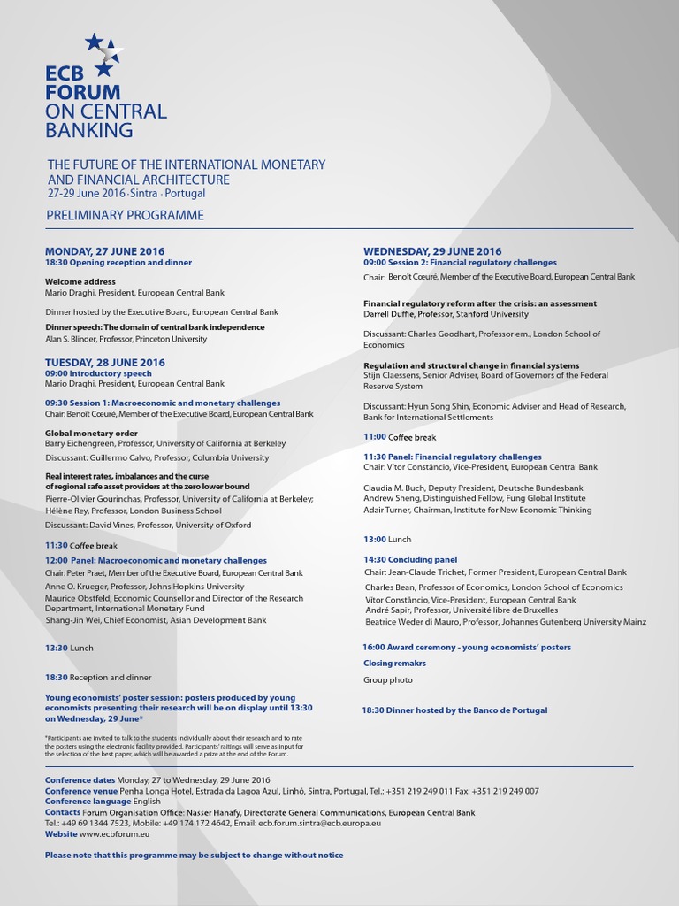 ECB Forum on Monetary Challenges 2016 | PDF | European Central Bank ...