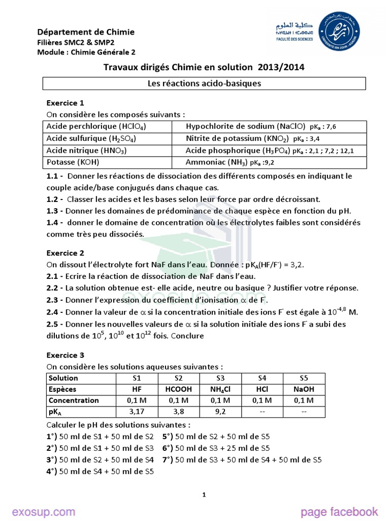 Physique Chimie 4eme Exercices Corrigés Gratuit