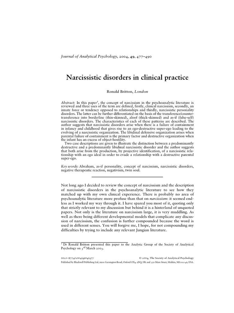 Narcissism psychoanalytic essays image