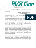 Carta de Justificacion Cholula y Puebla