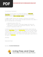 Download Sample Letter Refund Request Foreclosure Consultants Advanced Fees  by Unemployment Hotline SN32888455 doc pdf