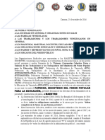 Comunicado Federaciones 25-10-2016