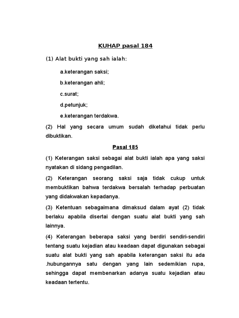 KUHAP Pasal 184 PDF